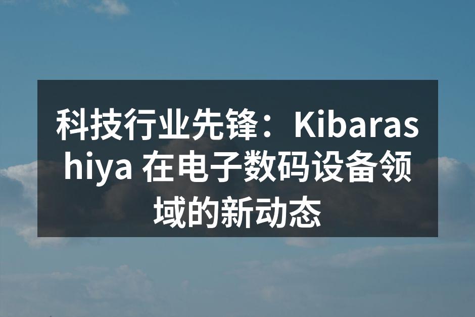 科技行业先锋：Kibarashiya 在电子数码设备领域的新动态
